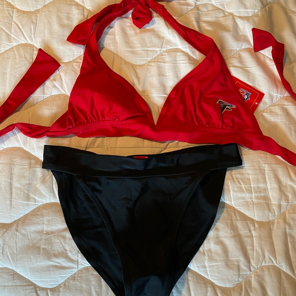 NWT Atlanta Falcons red and black bikini XL